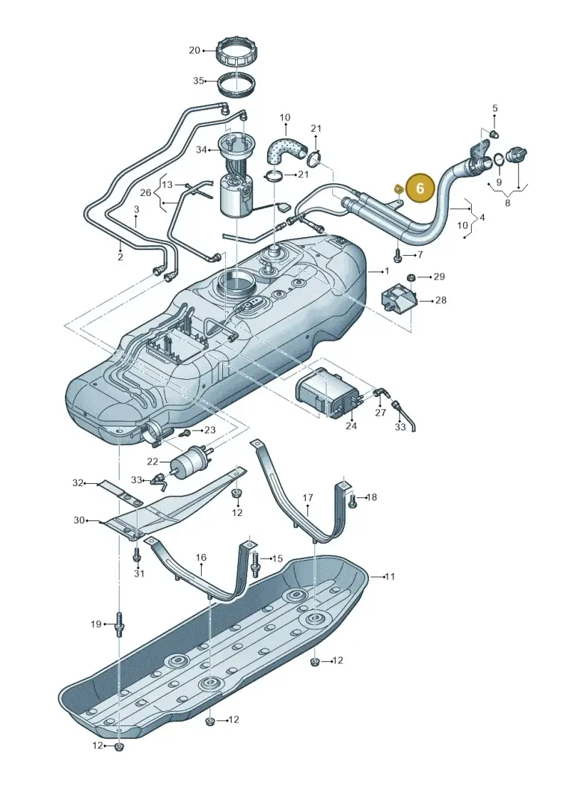 N90257703 — Volkswagen Amarok twin cab (2016-2022) diagram 894201400, position 6