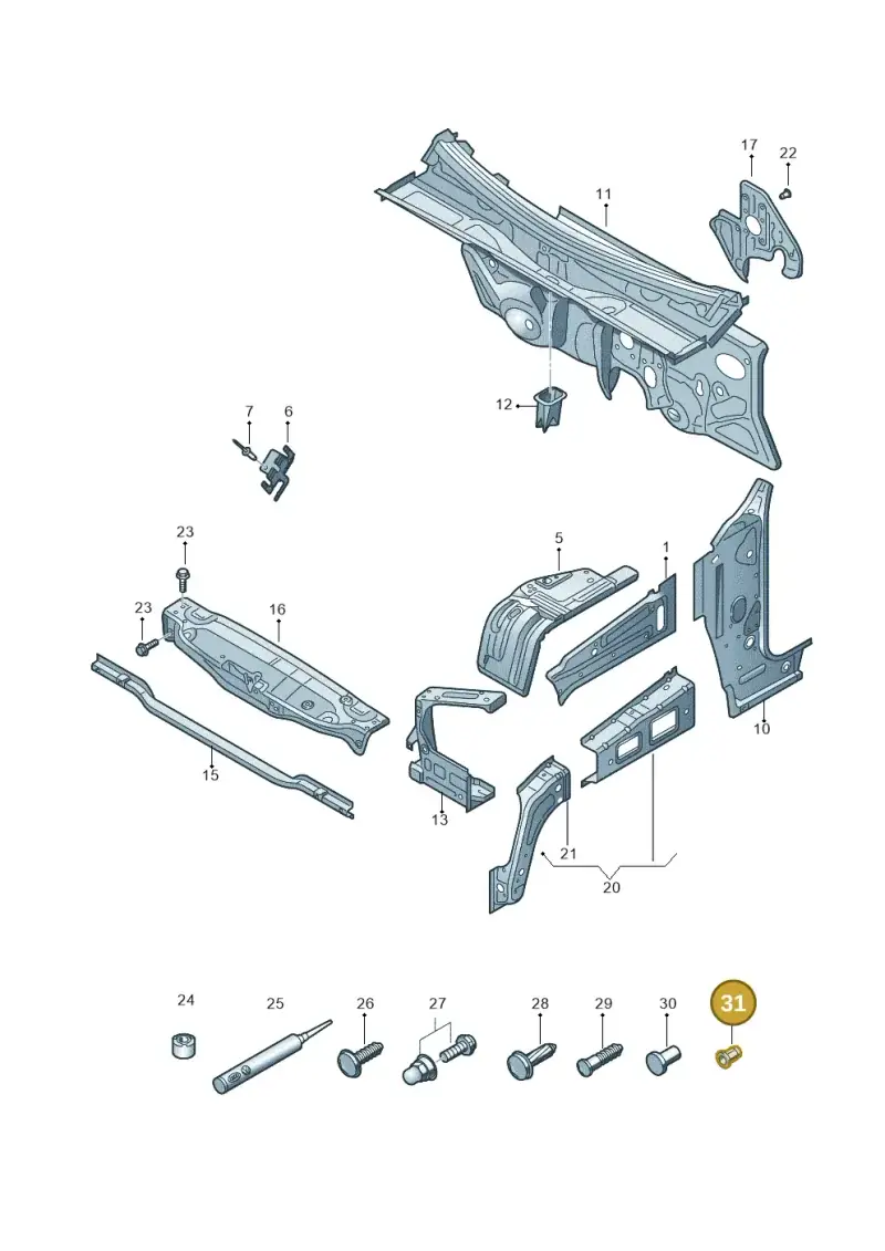 N90263104 — Volkswagen Amarok twin cab (2022-) diagram 894805000, position 31