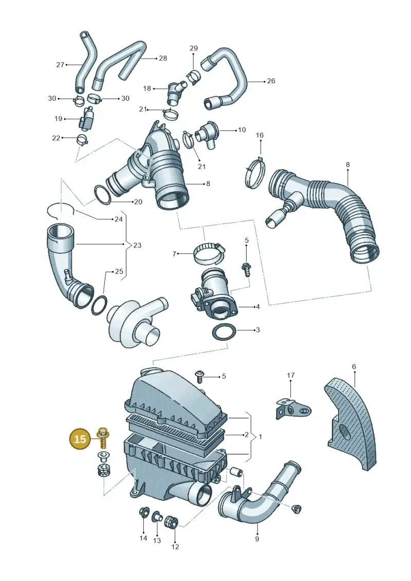 N90271604 — Volkswagen CADDY-KOMBI/KASTENW.   06> (2005-) diagram 238129150, position 15