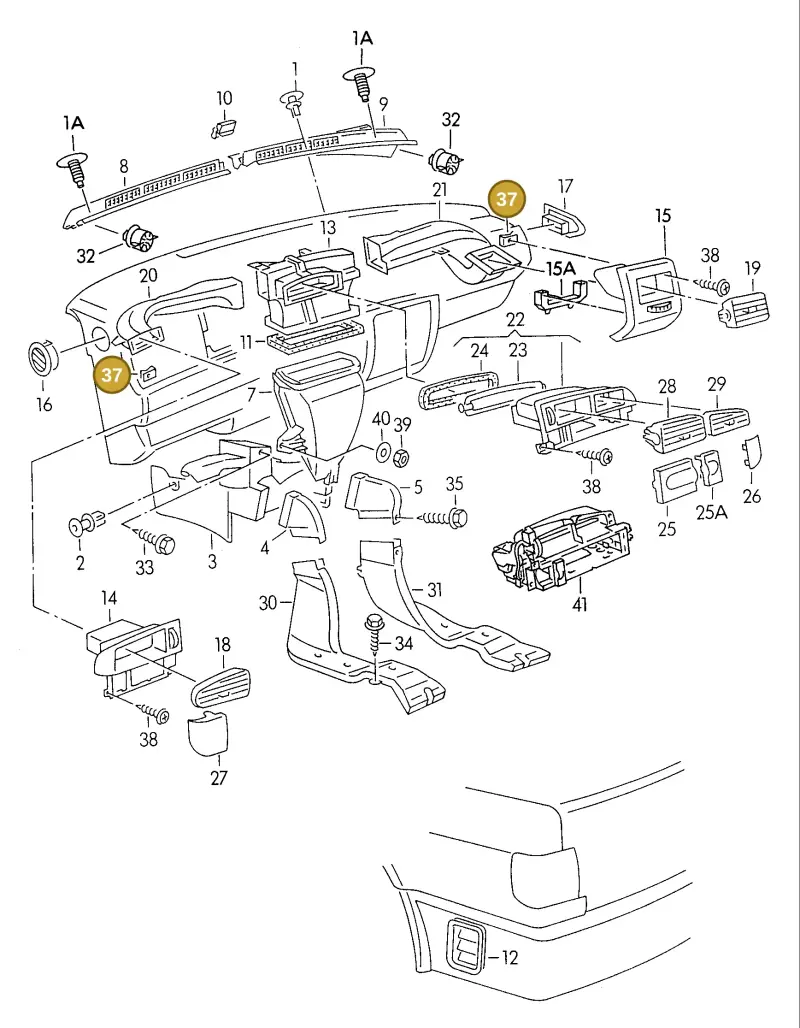 N90282501 — Volkswagen GOLF CABRIO (2002-2002) diagram 121819300, position 37