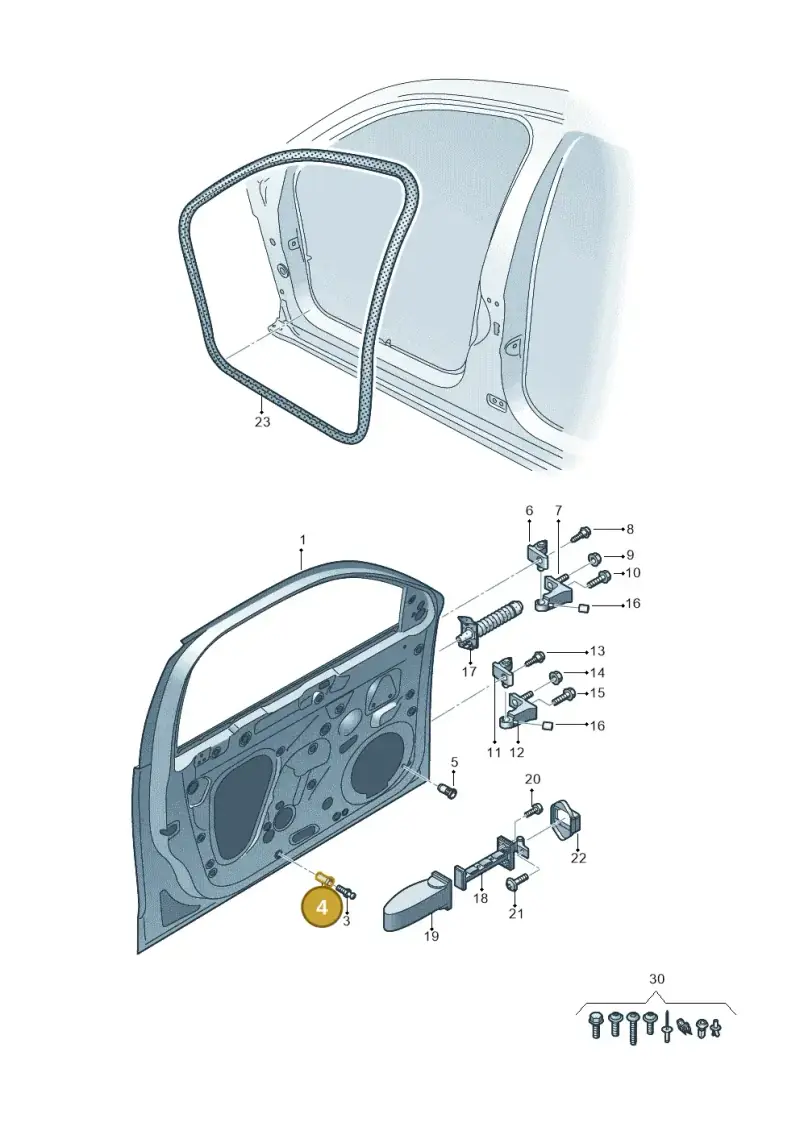 N90286804 — Audi A1 Sportback (2018-2025) diagram 592831010, position 4