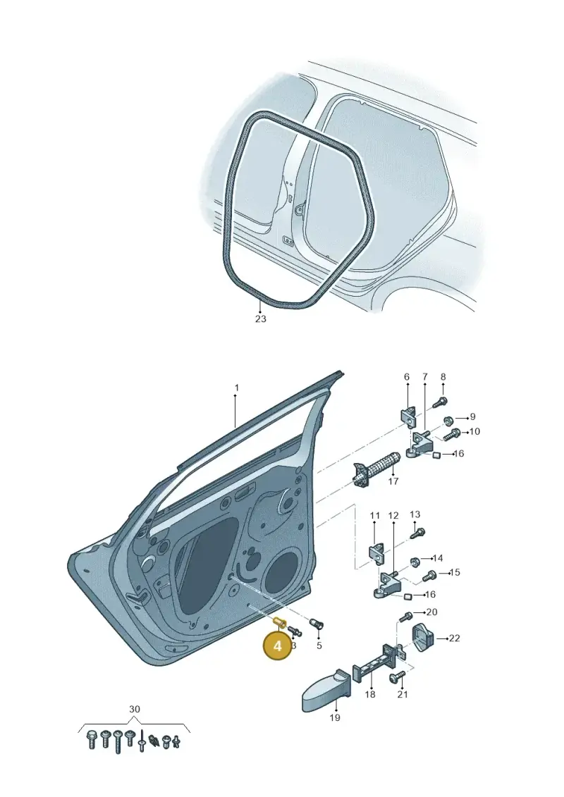 N90286804 — Audi A1 Sportback (2018-2025) diagram 592833010, position 4