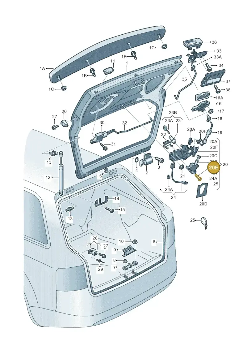 N90288502 — Audi RS6 qu. (2003-2004) diagram 260827200, position 20E
