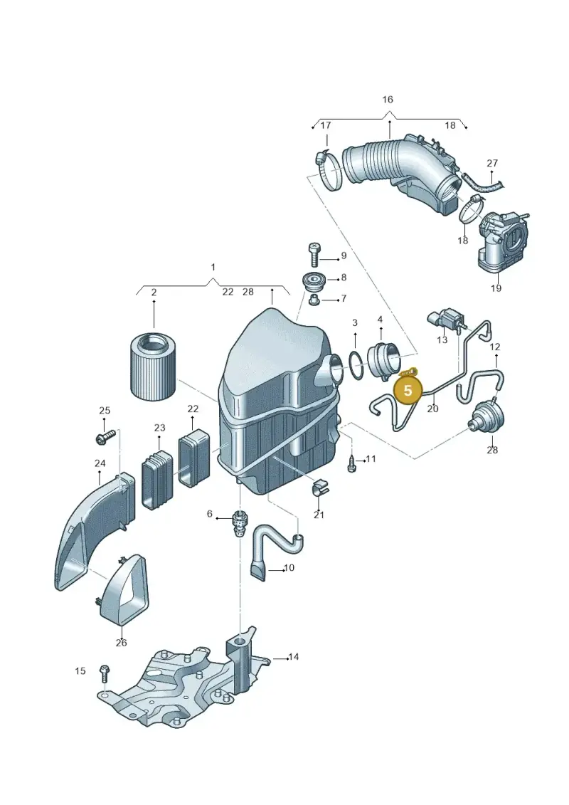 N90288502 — Audi A8/S8/qu. lang    08> (2007-) diagram 291133200, position 5