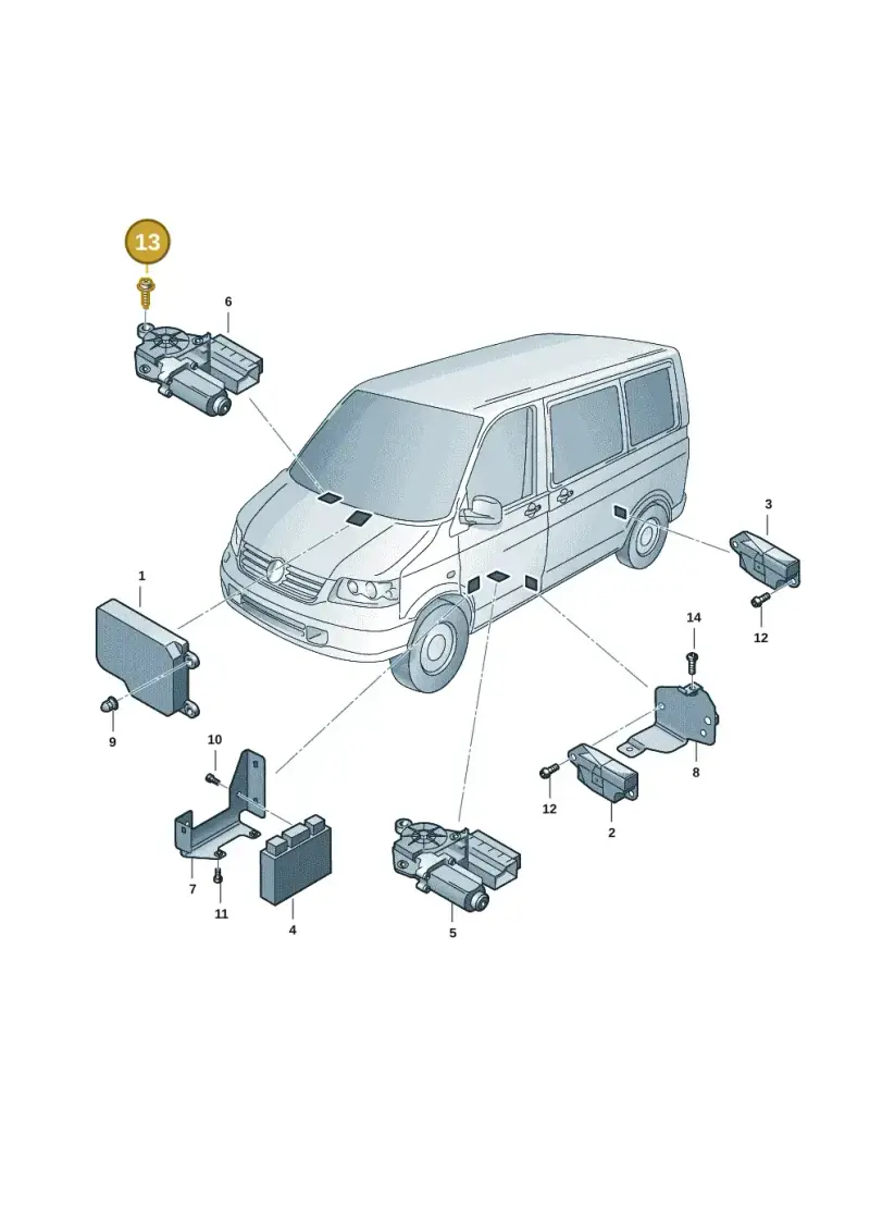N90288502 — Volkswagen Transp. caravelle (2008-2009) diagram 410959100, position 13