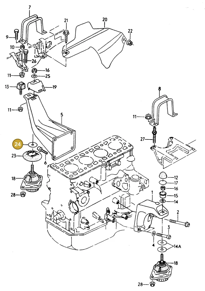 N90289003 — Audi 100/Wagon qu. (1988-1990) diagram 062022000, position 24