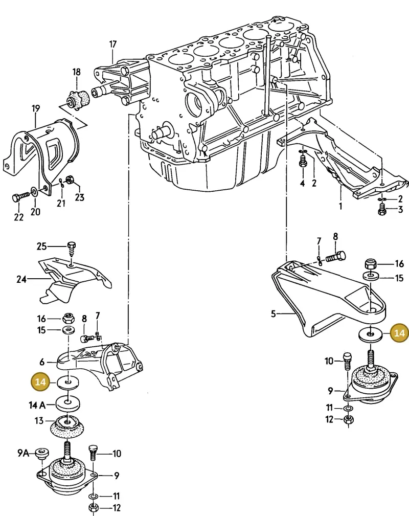 N90289003 — Audi 100/Wagon qu. (1988-1990) diagram 062022100, position 14