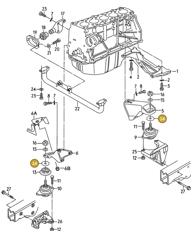 N90289003 — Audi A6/S6/Wg.qu.F>4A (1996-1997) diagram 119199300, position 14