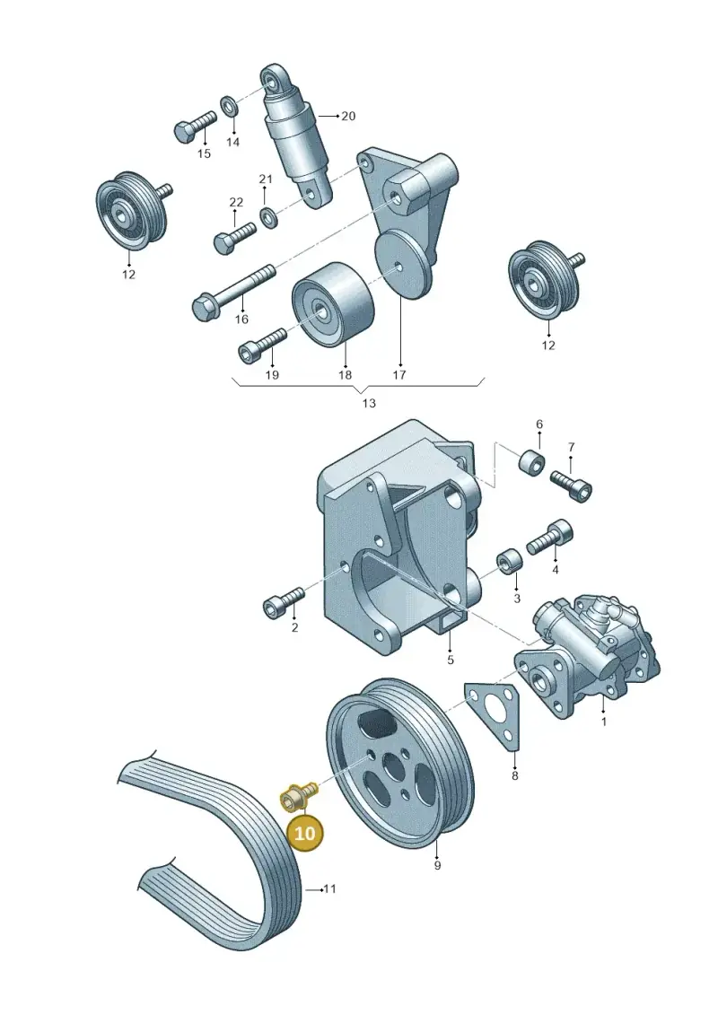 N90308607 — Volkswagen Phaeton 4motion (2010-2016) diagram 195145500, position 10