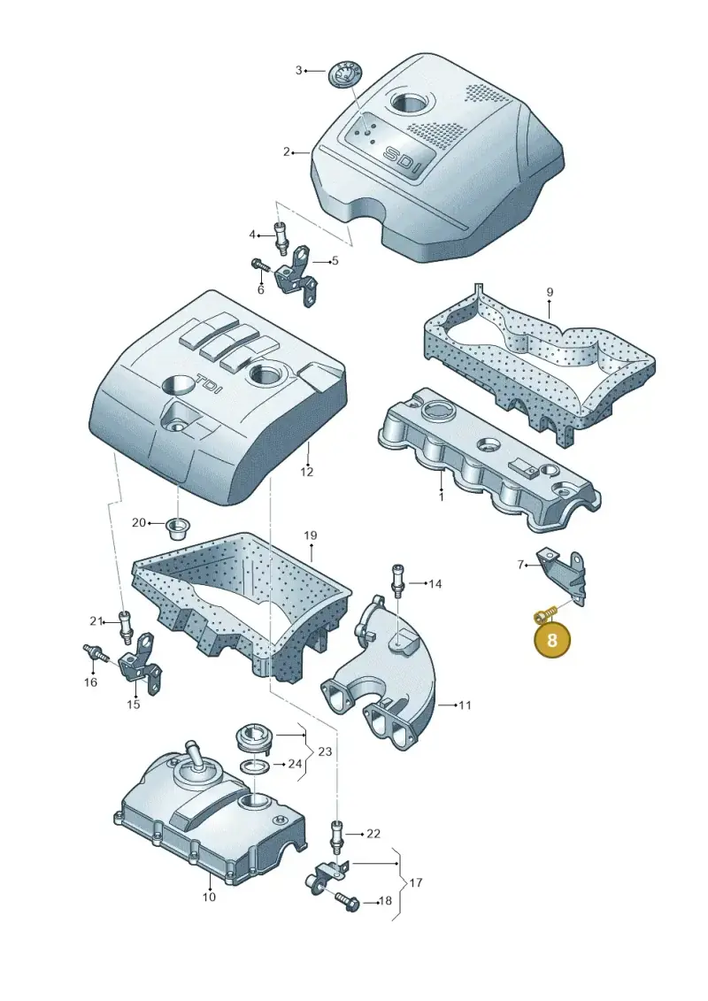 N90308607 — Volkswagen Polo (2008-2009) diagram 253103650, position 8