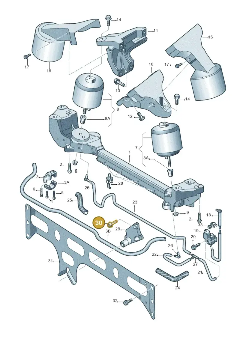 N90320206 — Volkswagen Phaeton 4motion (2008-2010) diagram 258199500, position 30