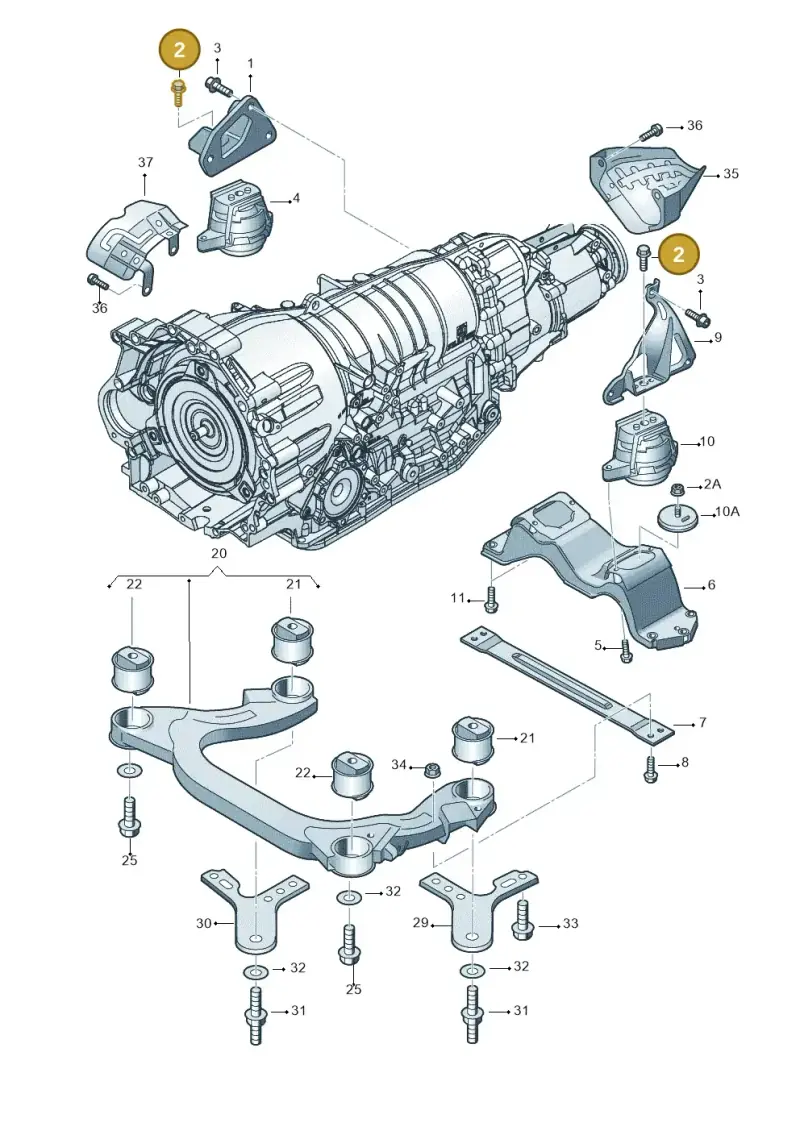 N90320206 — Volkswagen Phaeton 4motion (2010-2016) diagram 258399850, position 2