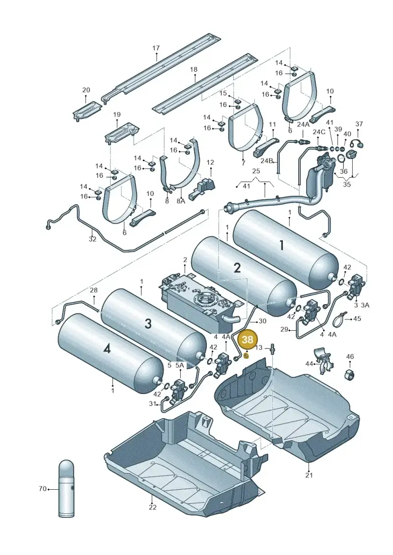 N90325701 — Volkswagen CADDY (2004-) diagram 443201070, position 38