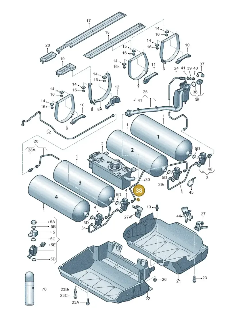 N90325701 — Volkswagen Caddy panel van (2008-2010) diagram 652201070, position 38