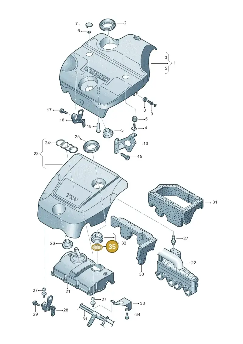 N90328504 — Volkswagen New Beetle Cabrio.     06> (2005-) diagram 209103750, position 35