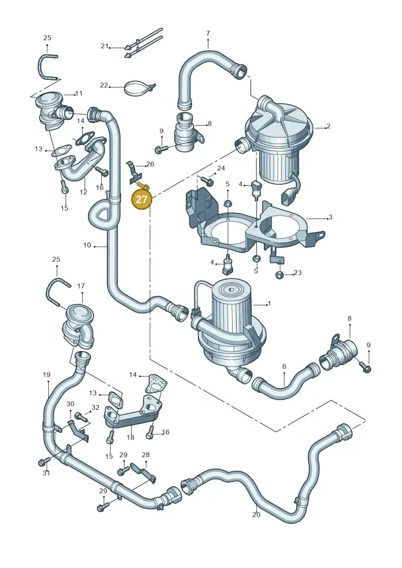 N90328504 — Volkswagen Phaeton (lang) (2003-2006) diagram 258131200, position 27