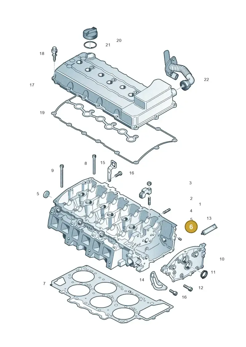N90332701 — Volkswagen Touareg BlueMotion (2014-2018) diagram 460103650, position 6