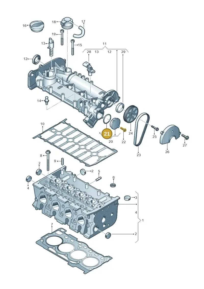 N90344501 — Volkswagen Golf 2.0 BlueMotion (2019-2024) diagram 746103410, position 21