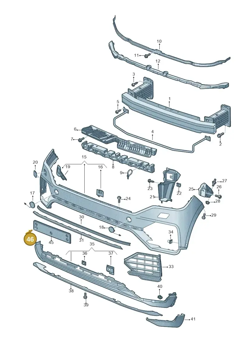 N90346302 — Volkswagen Touareg (2017-2023) diagram 439807000, position 46