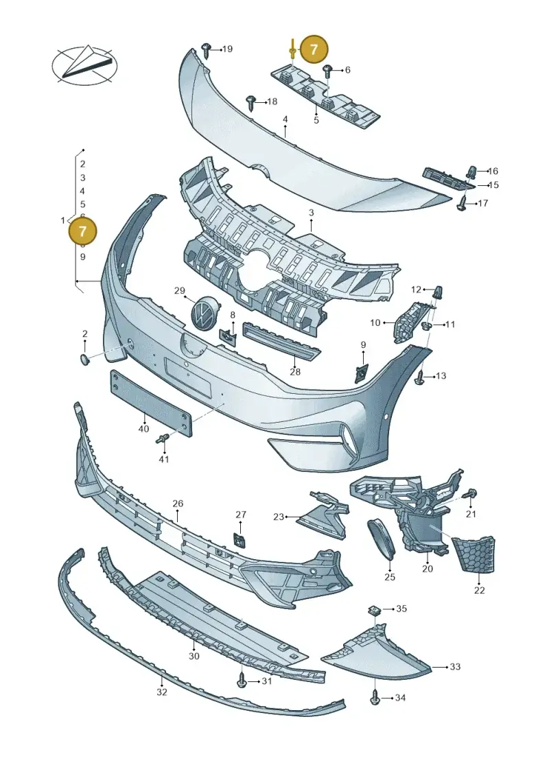 N90346302 — Volkswagen ID.7 Limousine Pro (2023-) diagram 14b807011, position 7
