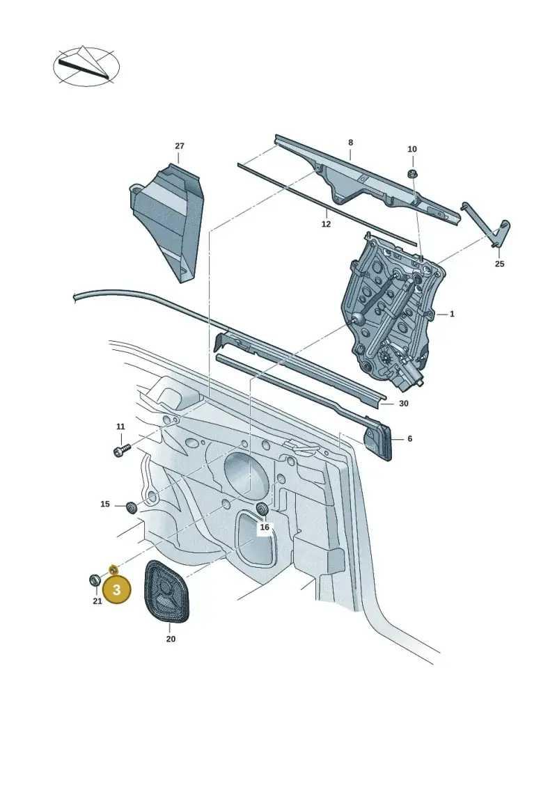 N90347103 — Volkswagen T-Roc Cabriolet (2019-2025) diagram 2gk839500, position 3