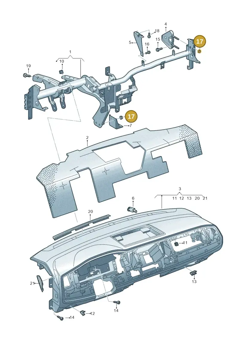 N90347104 — Volkswagen Caravelle (2015-2019) diagram 861857000, position 17