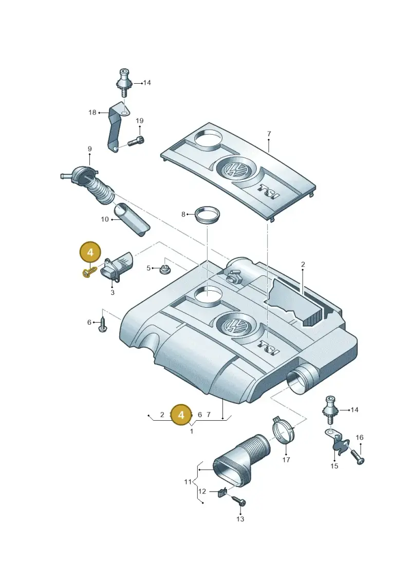 N90347402 — Volkswagen Golf Cabriolet (2011-2016) diagram 651129700, position 4