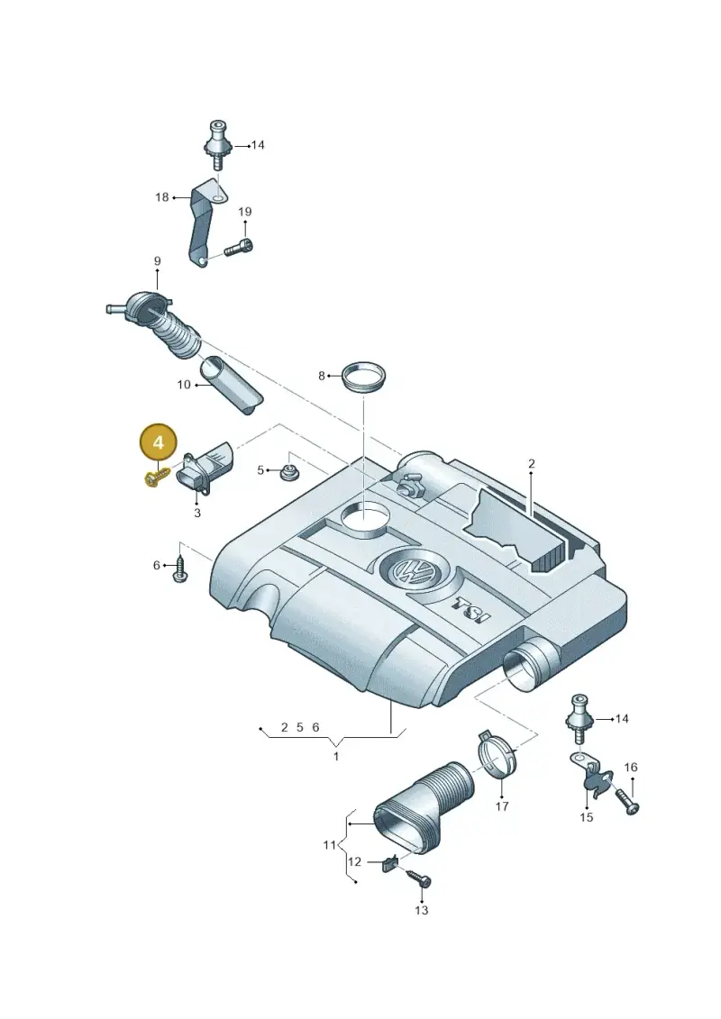 N90347402 — Volkswagen Scirocco 2.0 (2014-2017) diagram 786129700, position 4