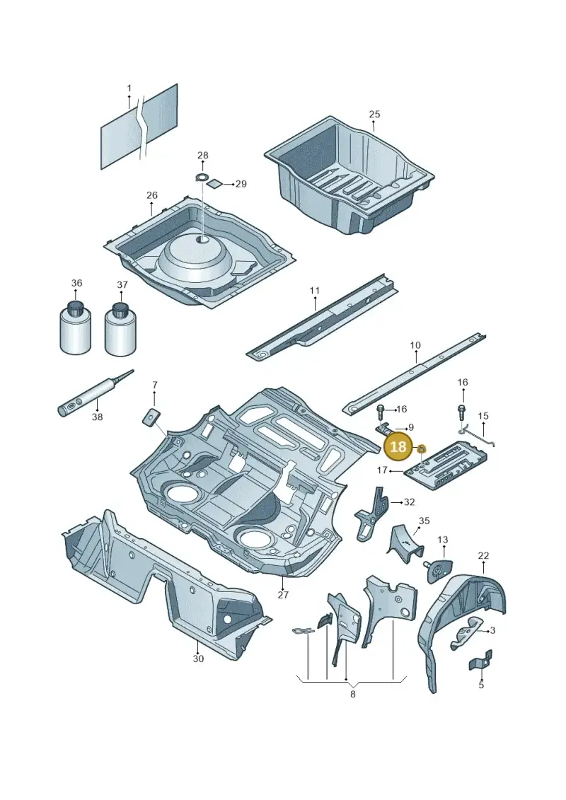N90348411 — Volkswagen Passat CC (2011-2016) diagram 460803500, position 18