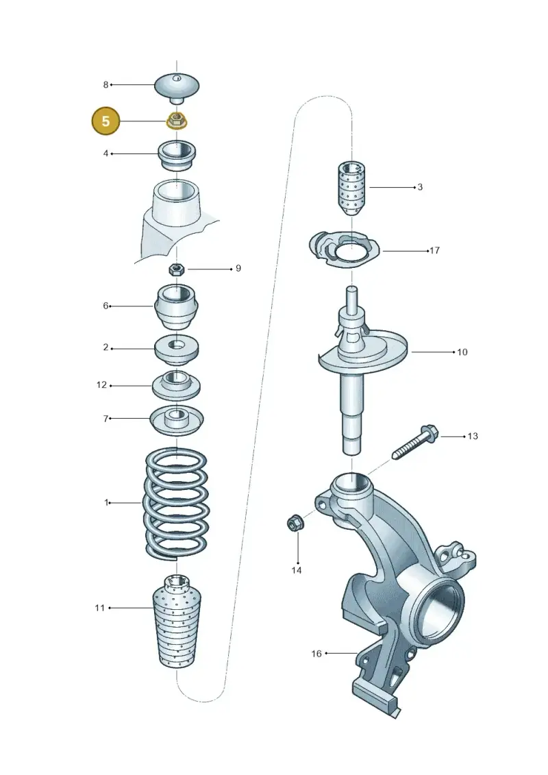 N90353604 — Volkswagen Up! 1.0 TSI (2013-2017) diagram 570411000, position 5
