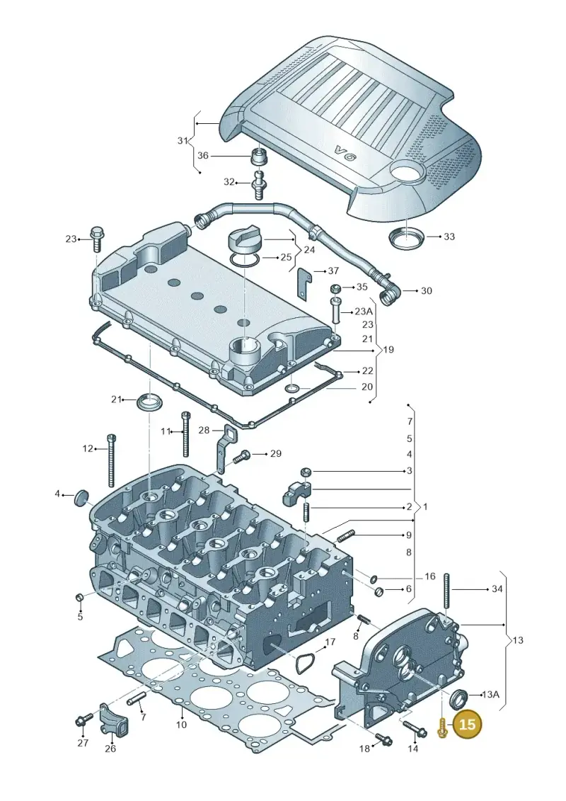 N90355902 — Volkswagen Jetta/Wagon (2002-2006) diagram 244103600, position 15