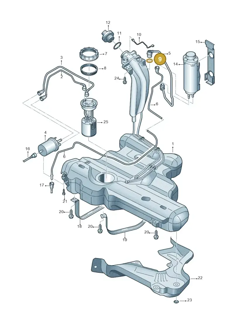 N90359601 — Volkswagen Polo (2010-2015) diagram 677201050, position 9