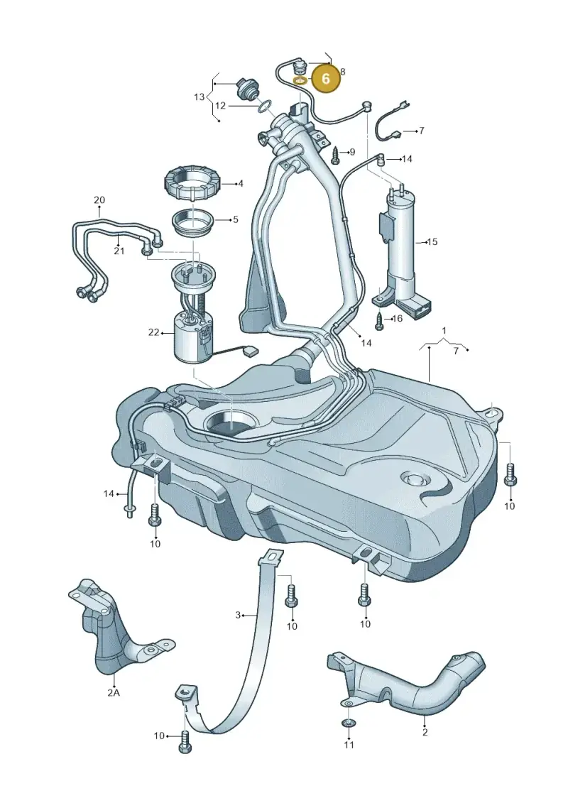 N90359601 — Volkswagen Polo 1.4 BlueMotion (2014-2017) diagram 747201400, position 6