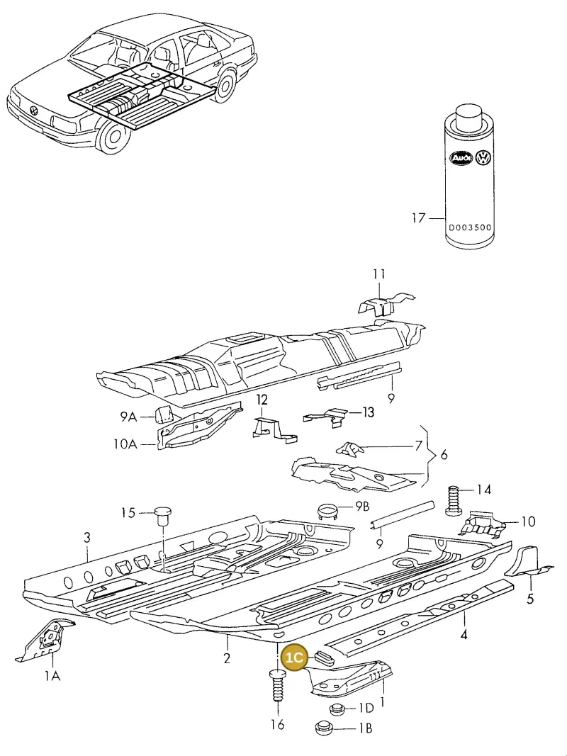 N90402801 — Volkswagen Passat (1994-1997) diagram 084102000, position 1C