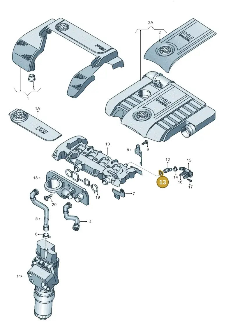 N90409601 — Volkswagen EOS 2.0 (2008-2010) diagram 409103800, position 13