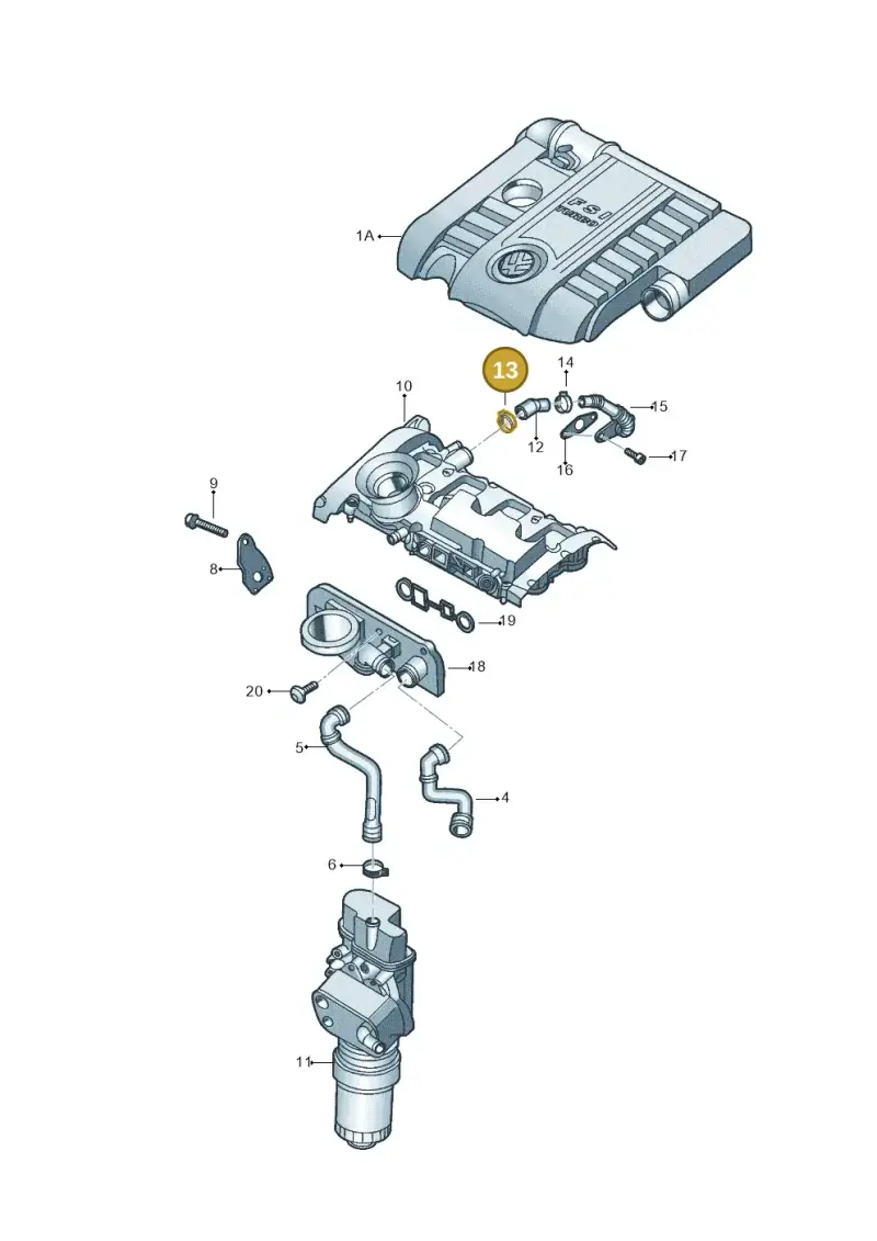 N90409601 — Volkswagen Jetta (2008-2011) diagram 449103890, position 13