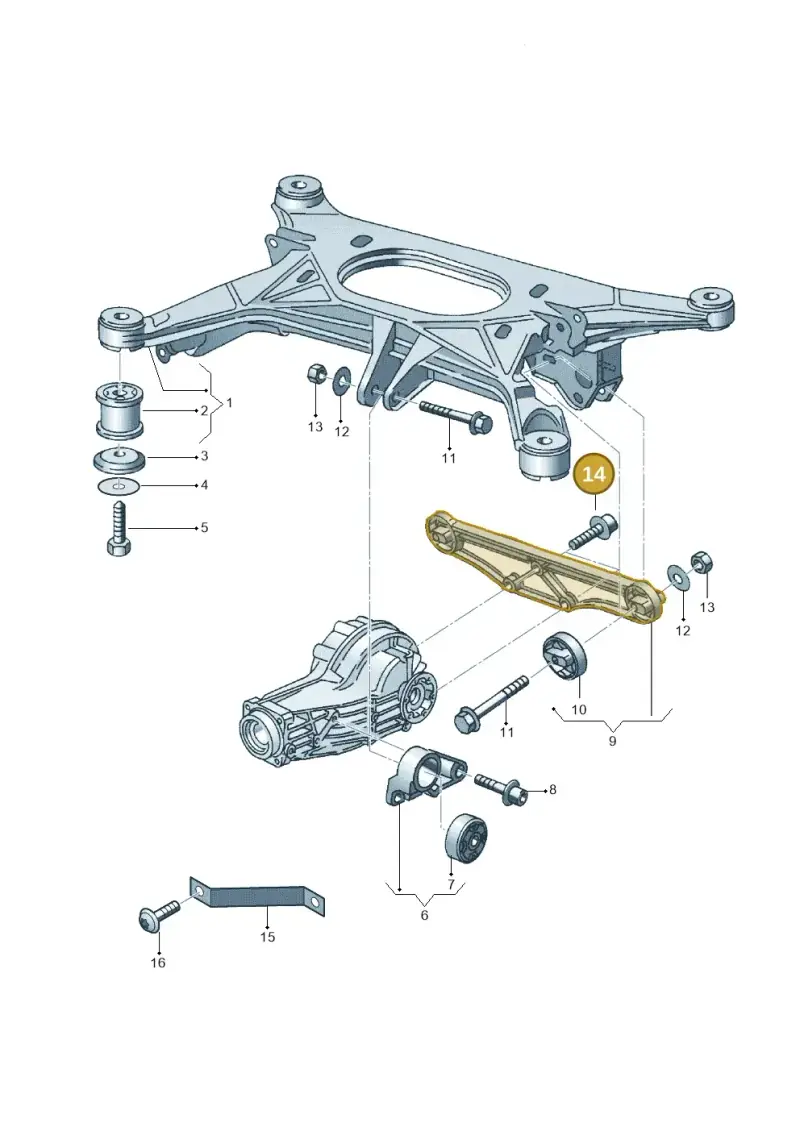 N90415003 — Volkswagen Phaeton 4motion (2010-2016) diagram 258505000, position 14