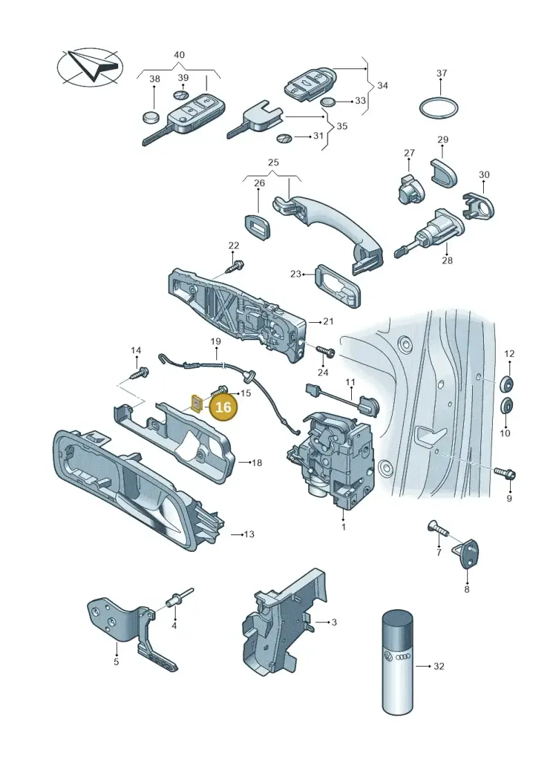 N90419003 — Volkswagen Touran 2.0 (2010-2015) diagram 409837000, position 16