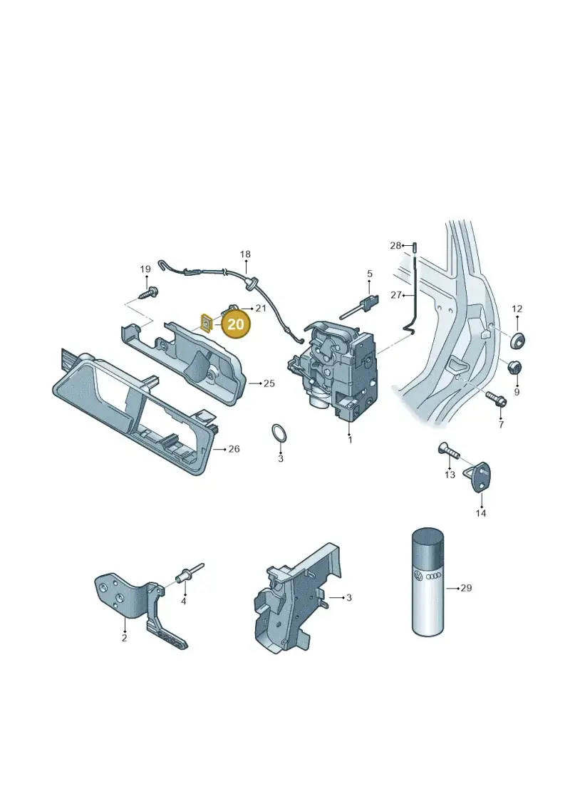 N90419003 — Volkswagen Caddy Maxi Kombi (2010-2015) diagram 443837000, position 20