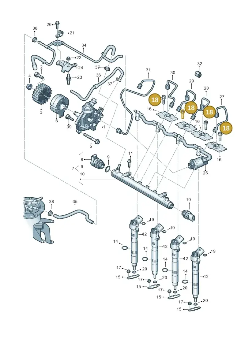 N90427502 — Volkswagen Jetta variant (2009-2014) diagram 634130400, position 18