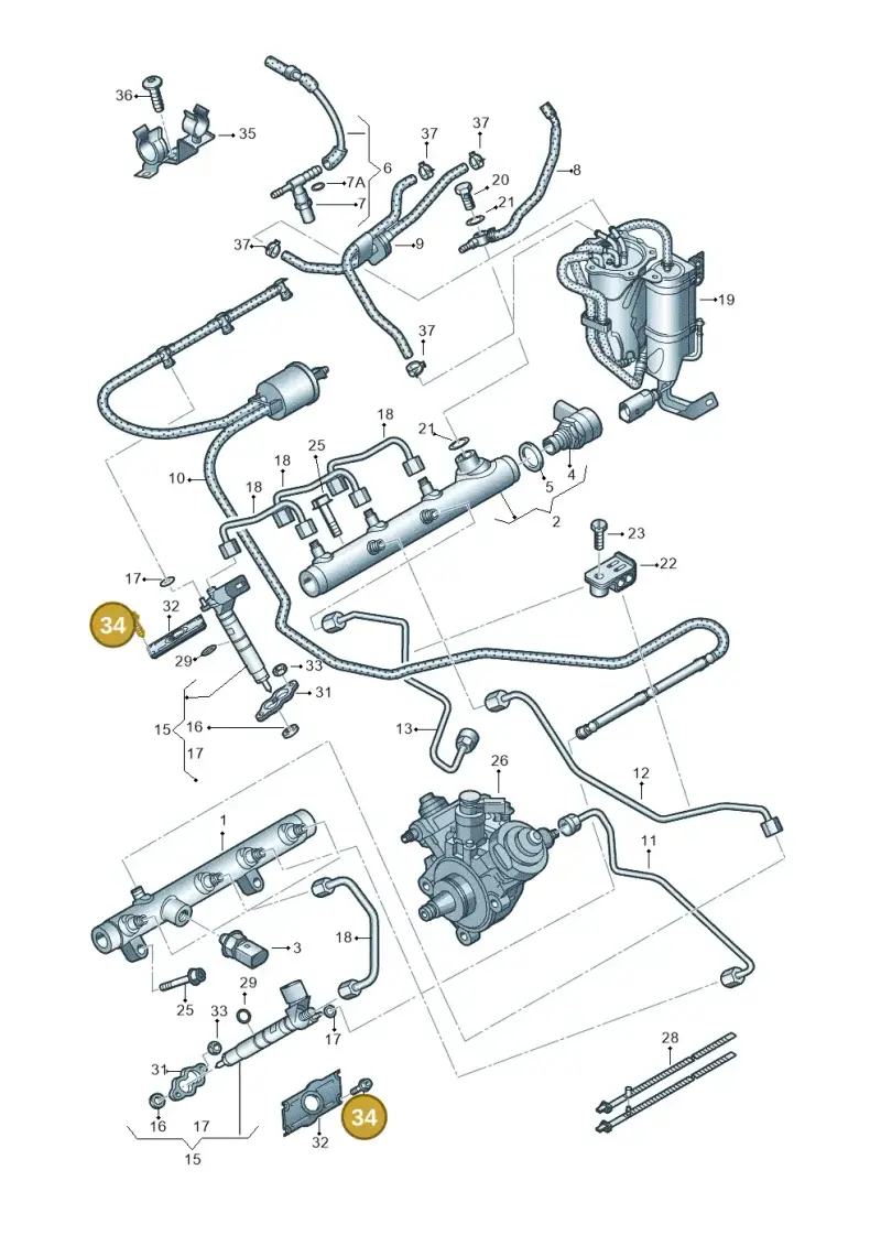 N90427502 — Volkswagen Phaeton 4motion (2010-2016) diagram 667130800, position 34
