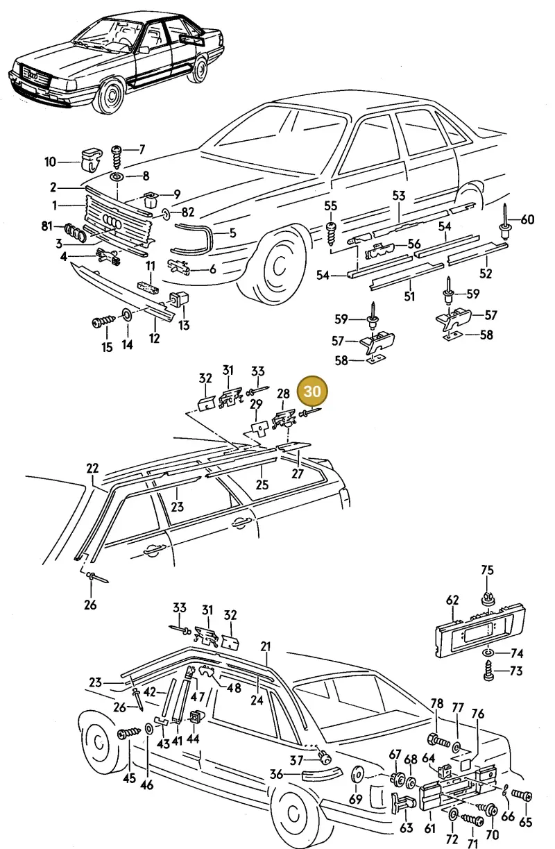 N90427901 — Audi 100/Wagon (1989-1990) diagram 005132000, position 30
