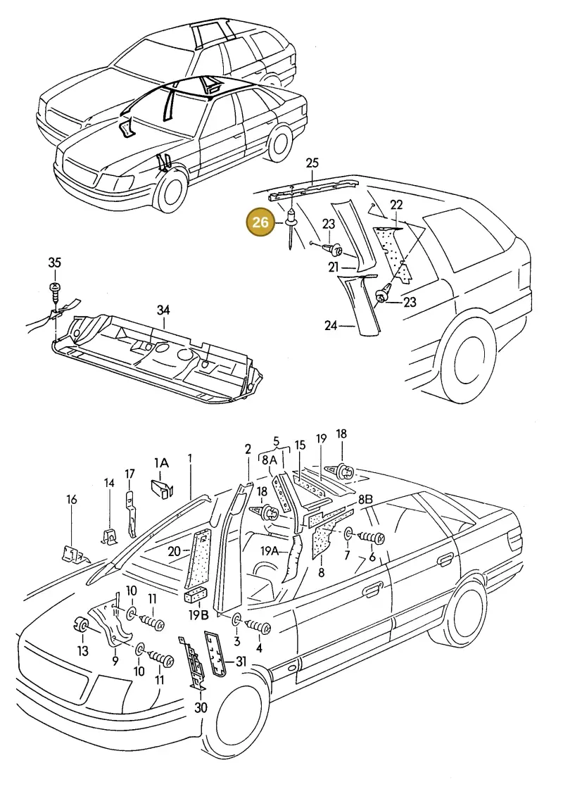 N90427901 — Audi 80 Av.Rs2 qu. (1994-1995) diagram 114867570, position 26