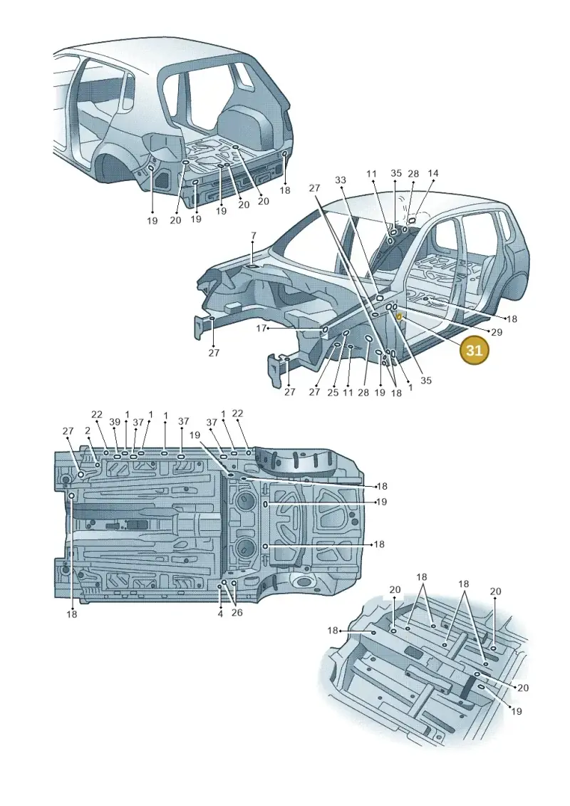 N90436101 — Volkswagen Tiguan 4Motion (2011-2018) diagram 634803350, position 31