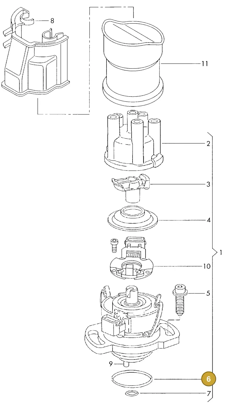 N90436601 — Volkswagen TRANSPORTER SYNCRO (1996-2003) diagram 117905500, position 6