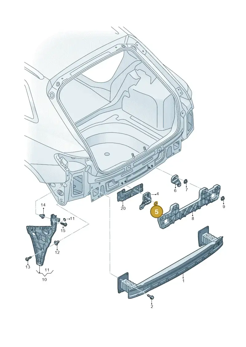 N90436903 — Audi A3 Sportback (2019-2025) diagram 596807500, position 5
