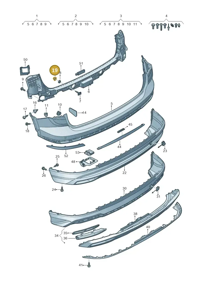 N90436903 — Audi Q3 (2018-2025) diagram 597807600, position 19