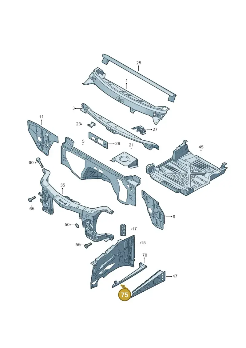 N90437401 — Volkswagen Crafter 35 panel (2011-2016) diagram 483805000, position 75