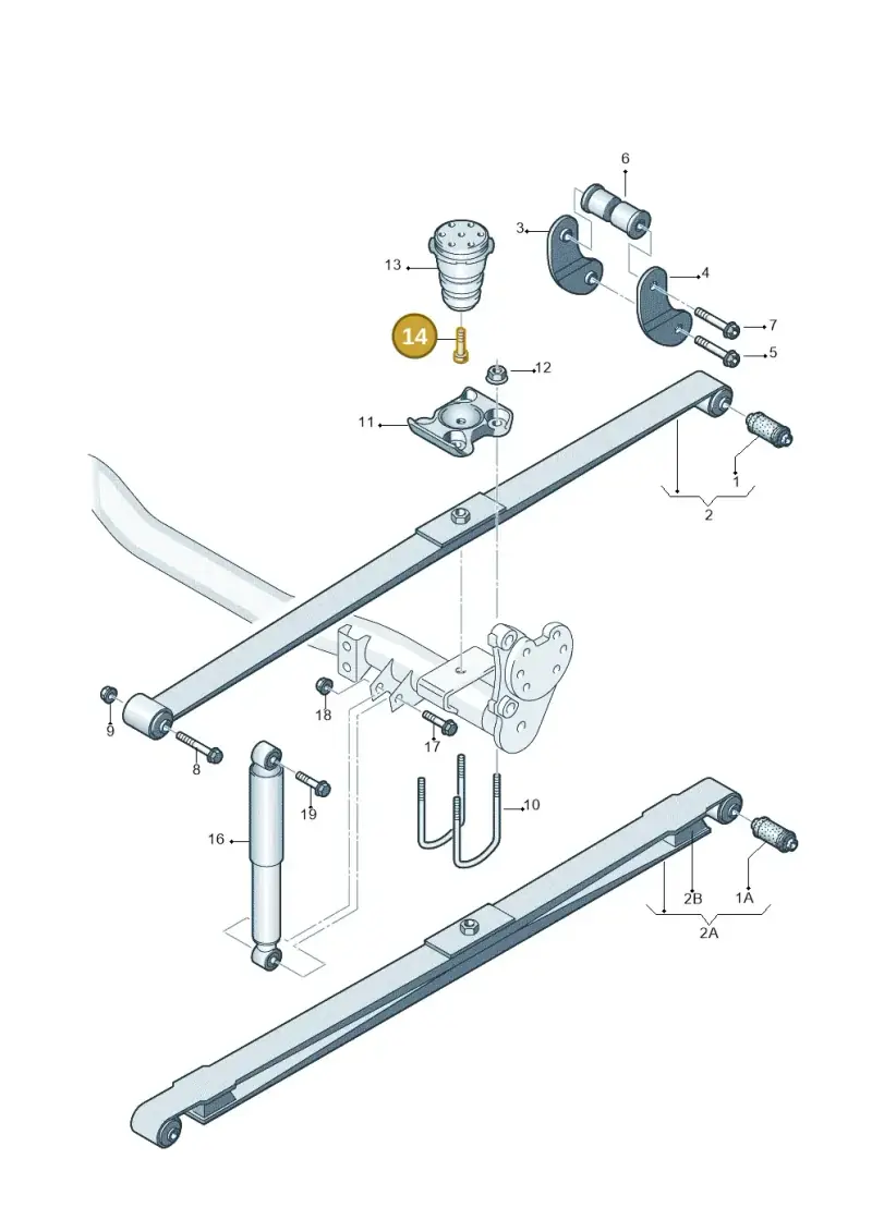 N90441103 — Volkswagen Caddy kombi (2015-2020) diagram 443511000, position 14