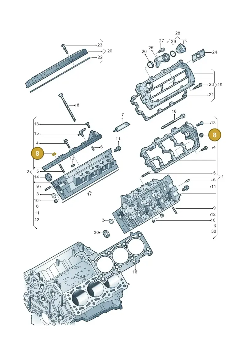 N90446502 — Volkswagen Phaeton 4motion (2010-2016) diagram 258103350, position 8
